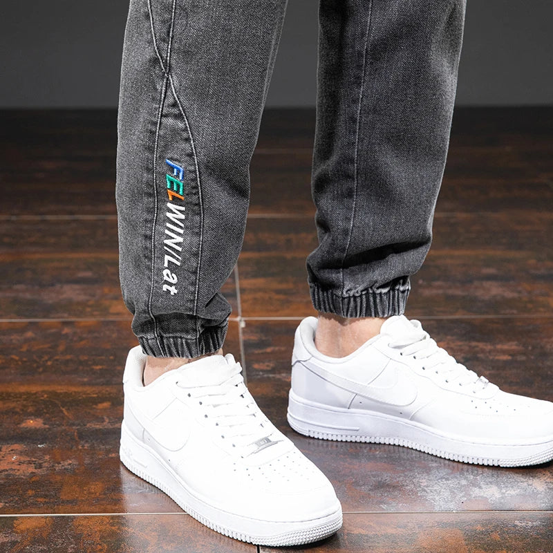 Men’s Black/Blue Cargo Jeans