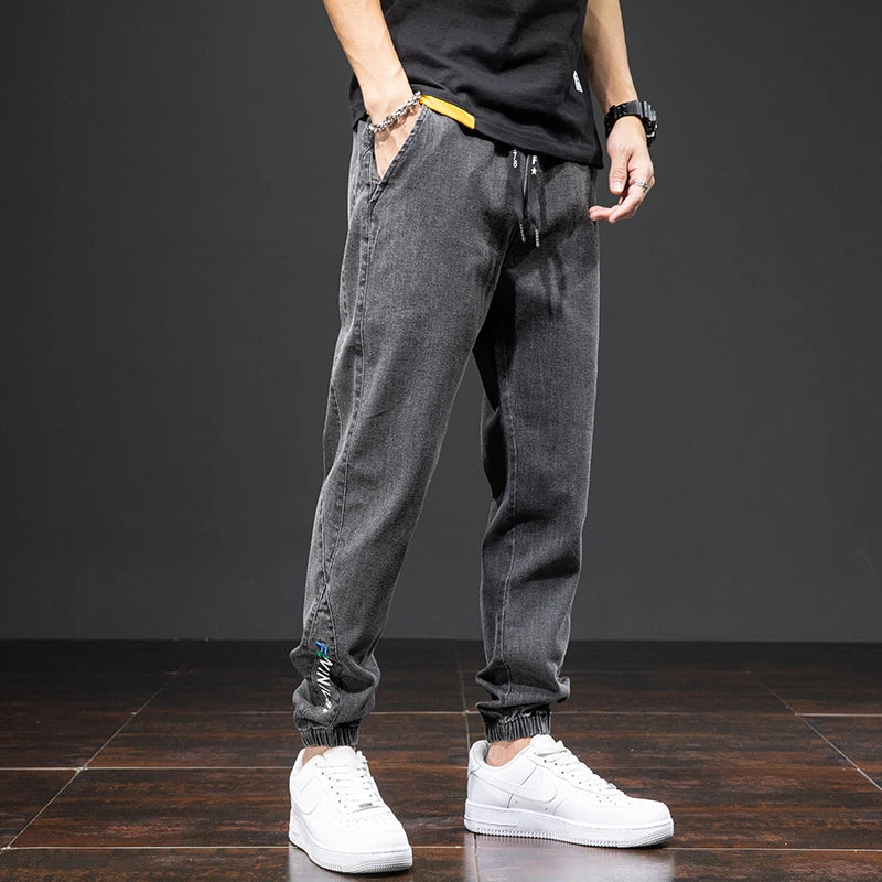 Men’s Black/Blue Cargo Jeans