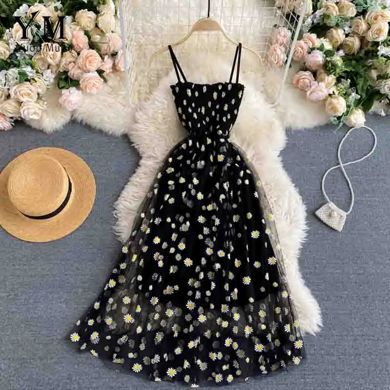 YuooMuoo Daisy Mesh Party Dress