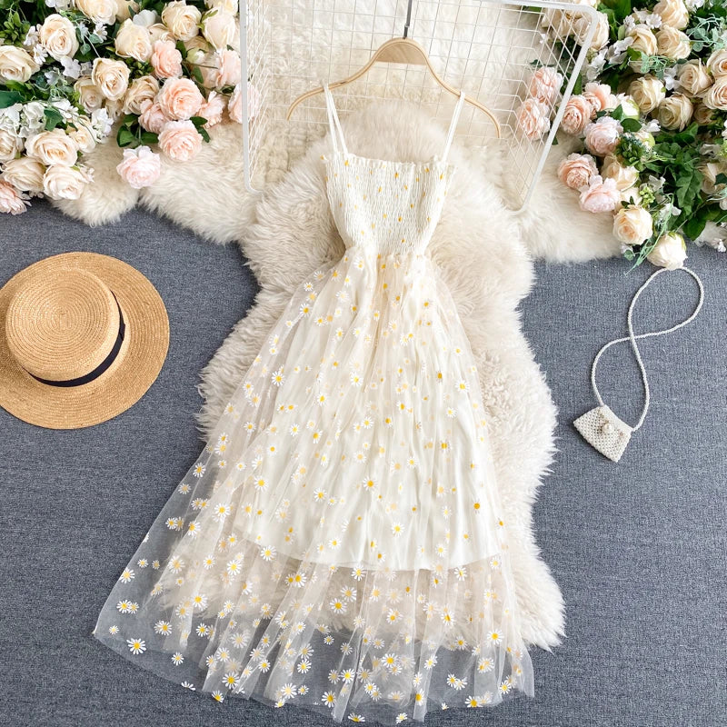 YuooMuoo Daisy Mesh Party Dress