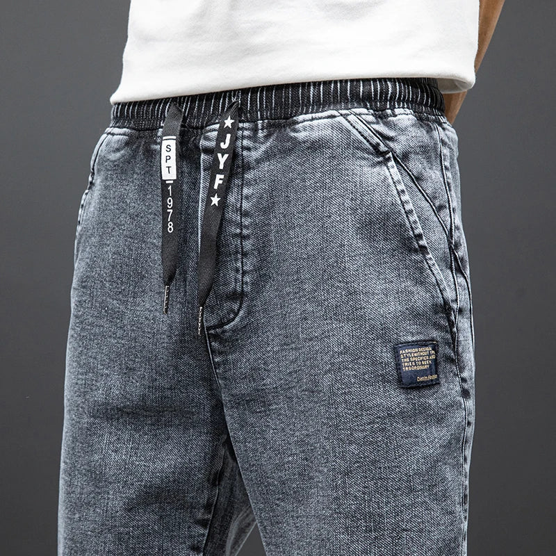 Men’s Black/Blue Cargo Jeans