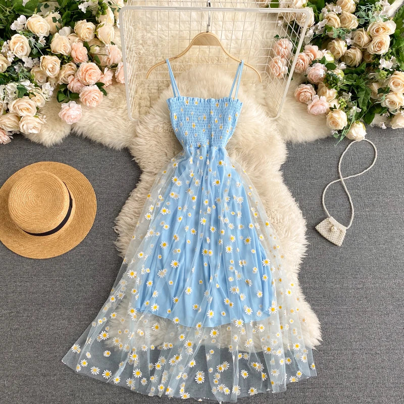 YuooMuoo Daisy Mesh Party Dress