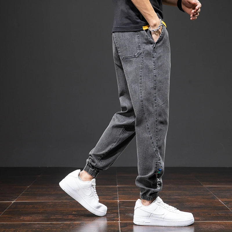 Men’s Black/Blue Cargo Jeans
