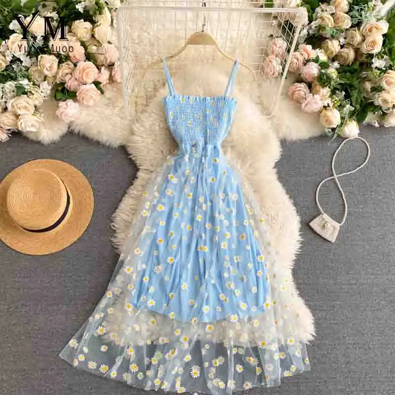 YuooMuoo Daisy Mesh Party Dress