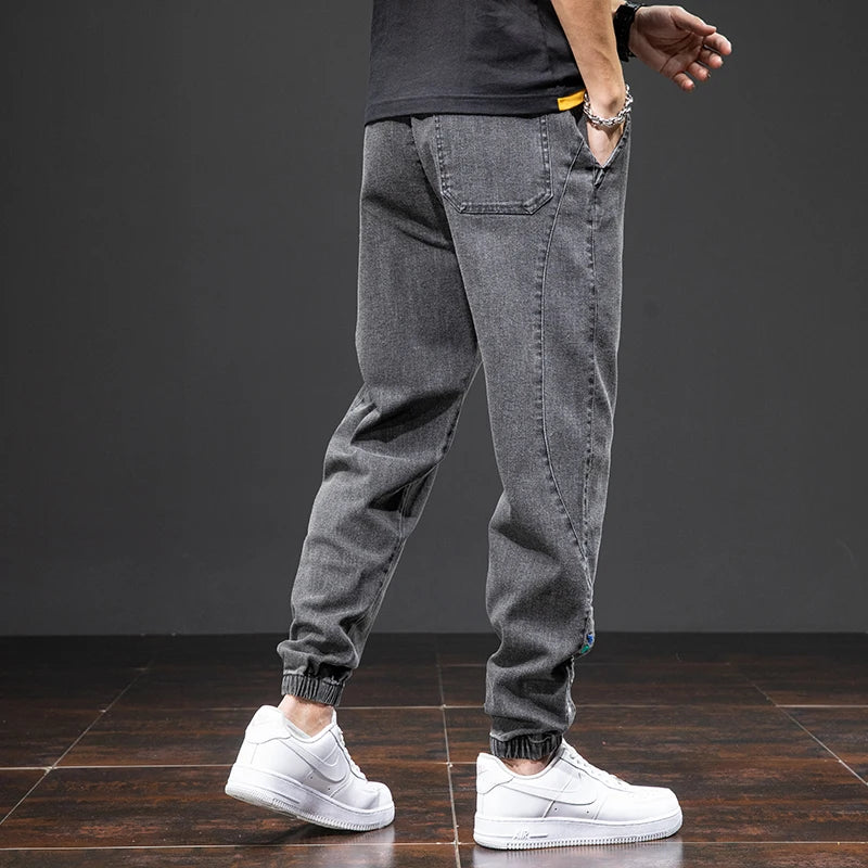 Men’s Black/Blue Cargo Jeans