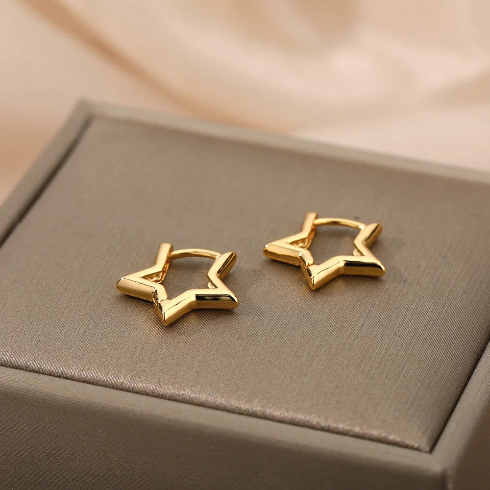 Luxury Star Hoop Earrings for Women
