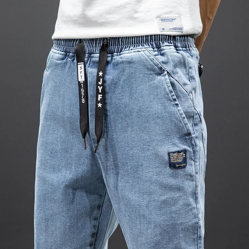 Men’s Black/Blue Cargo Jeans