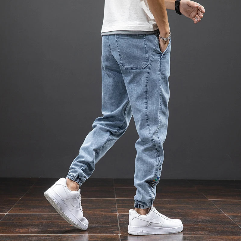 Men’s Black/Blue Cargo Jeans