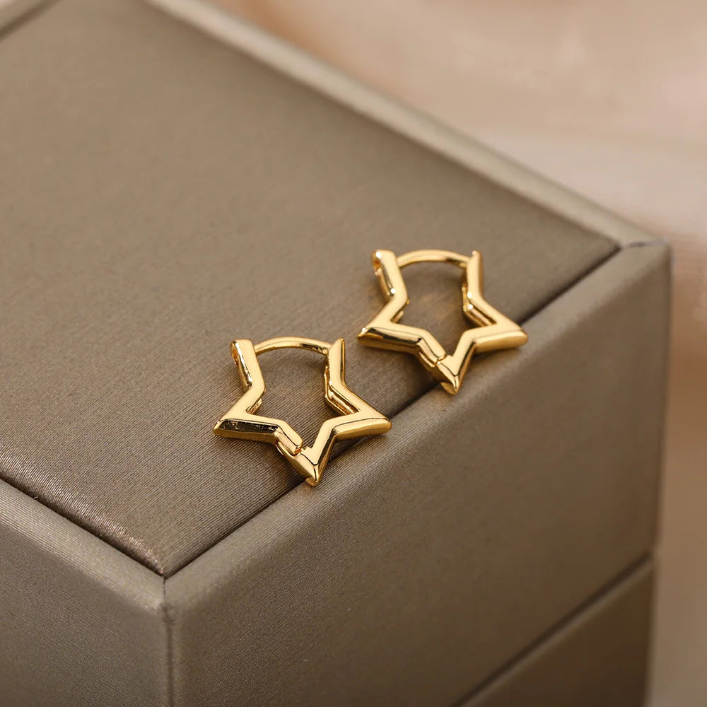 Luxury Star Hoop Earrings for Women
