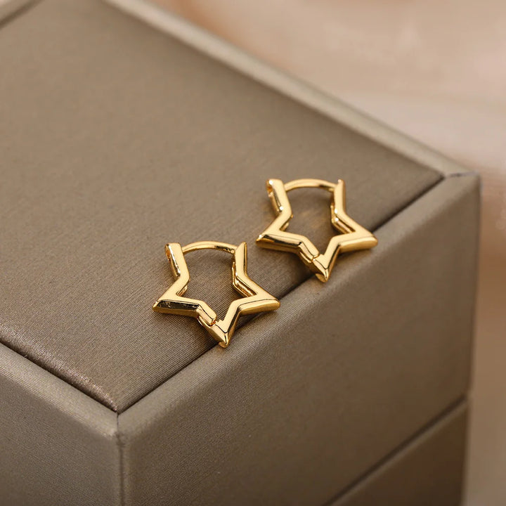 Luxury Star Hoop Earrings for Women