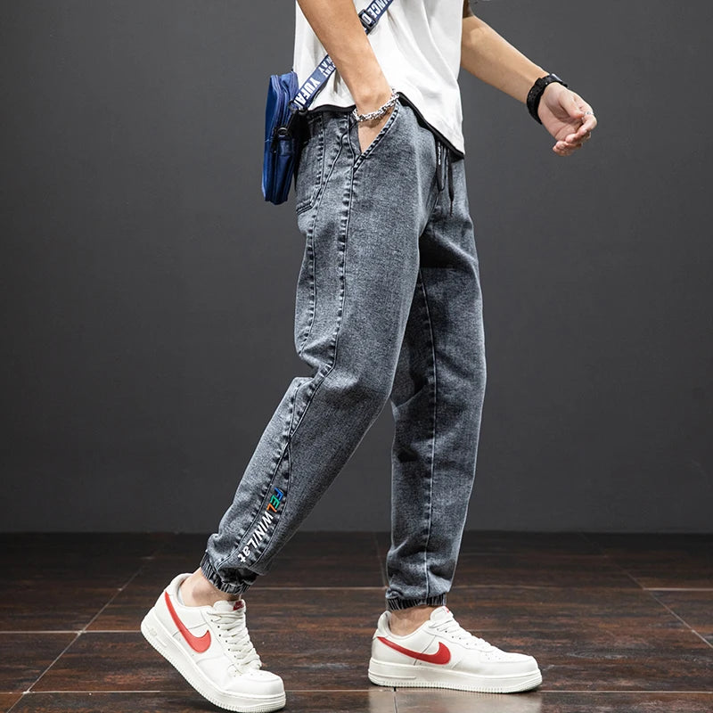 Men’s Black/Blue Cargo Jeans
