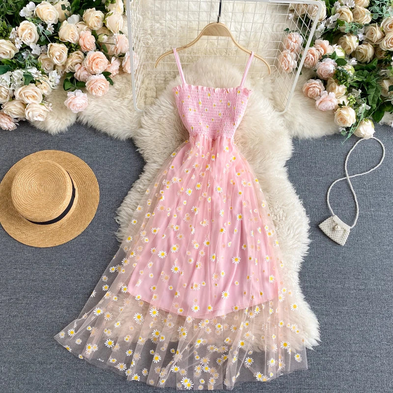 YuooMuoo Daisy Mesh Party Dress