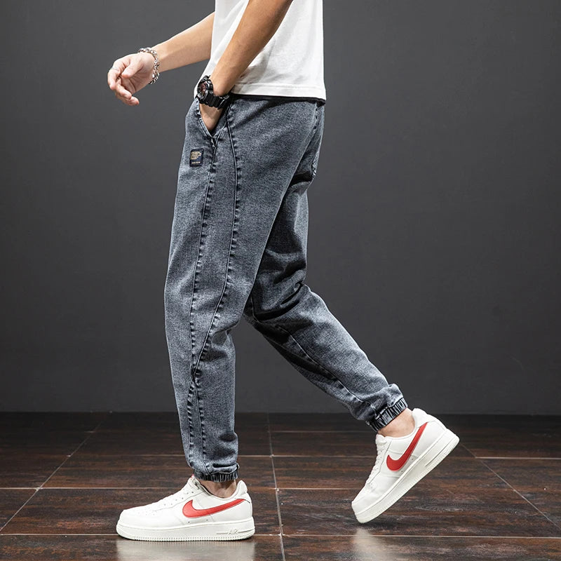 Men’s Black/Blue Cargo Jeans