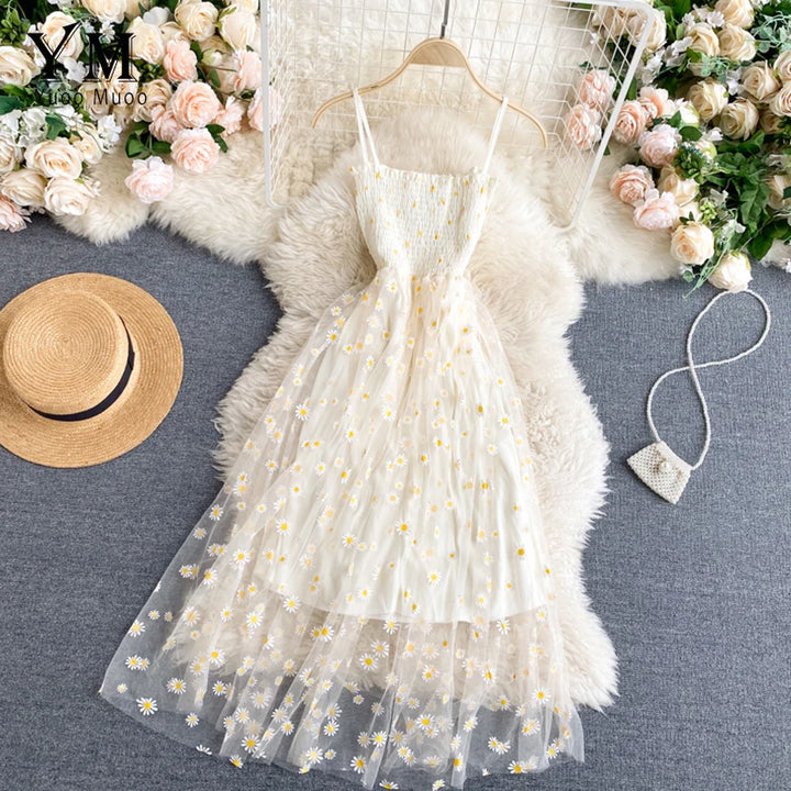 YuooMuoo Daisy Mesh Party Dress