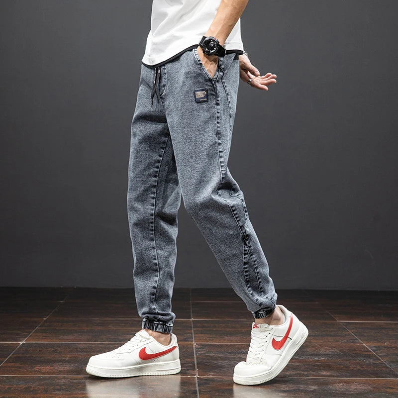 Men’s Black/Blue Cargo Jeans