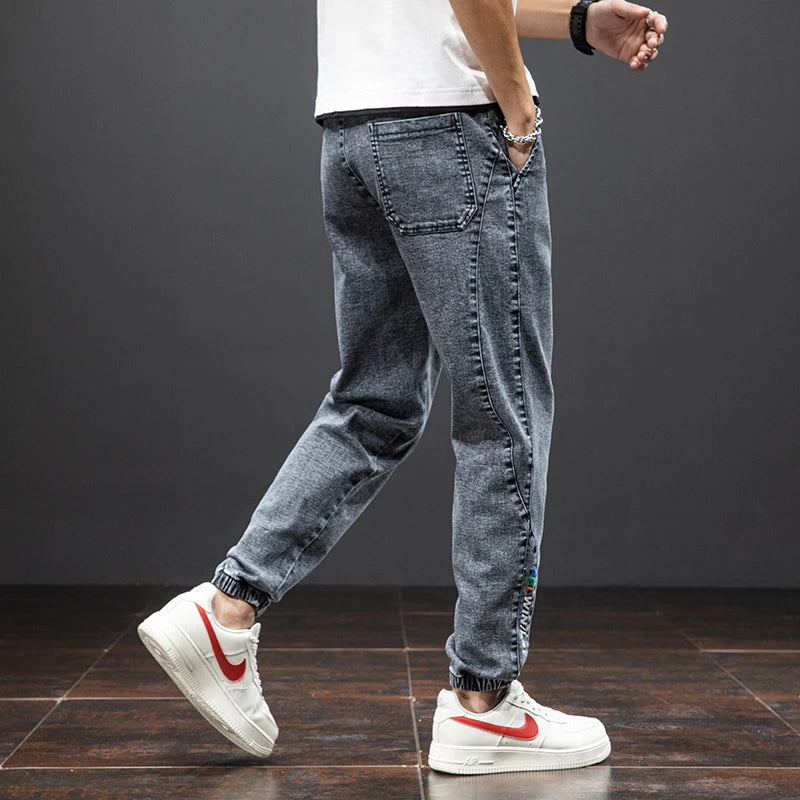 Men’s Black/Blue Cargo Jeans