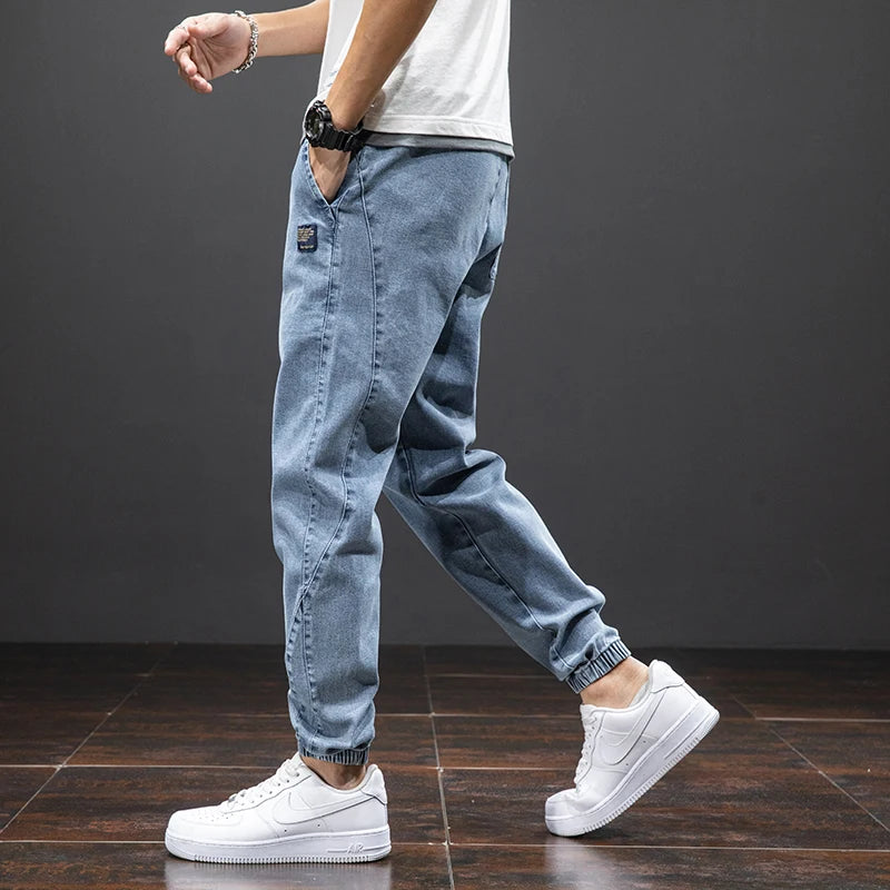 Men’s Black/Blue Cargo Jeans