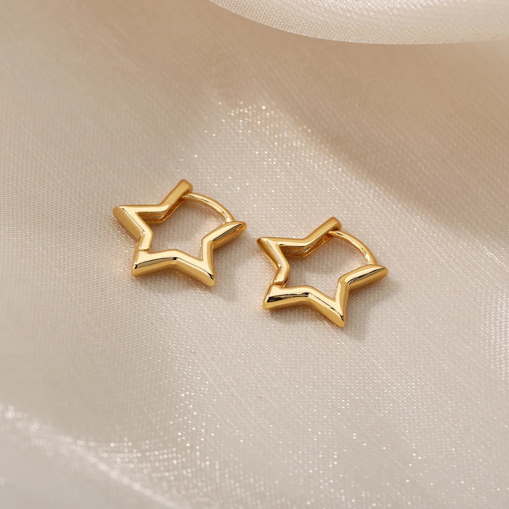 Luxury Star Hoop Earrings for Women