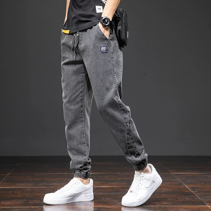 Men’s Black/Blue Cargo Jeans