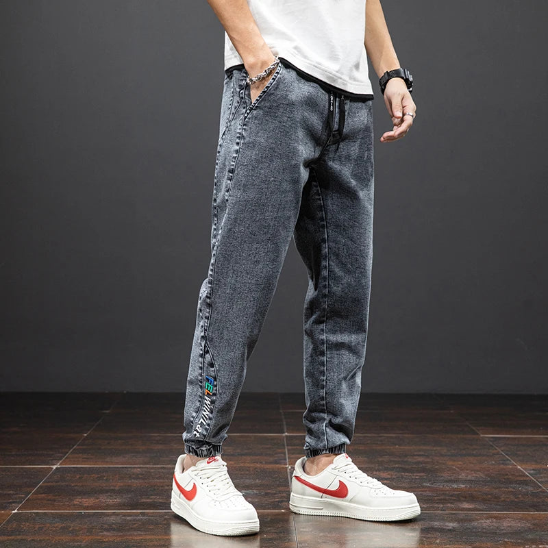 Men’s Black/Blue Cargo Jeans