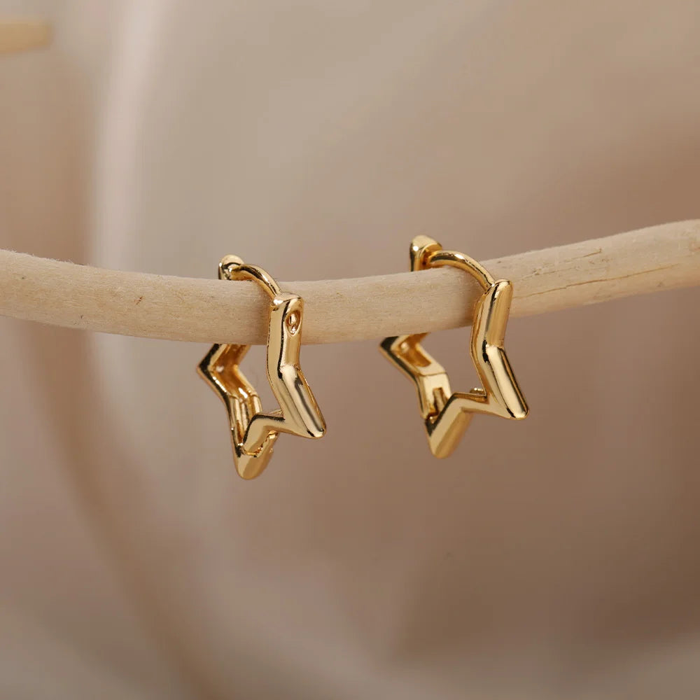 Luxury Star Hoop Earrings for Women