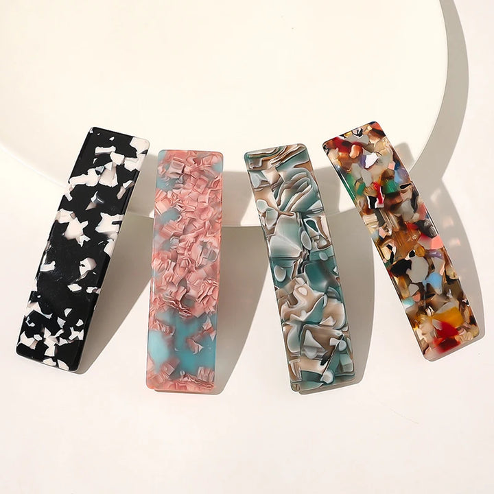 Leopard Marble Hair Clips
