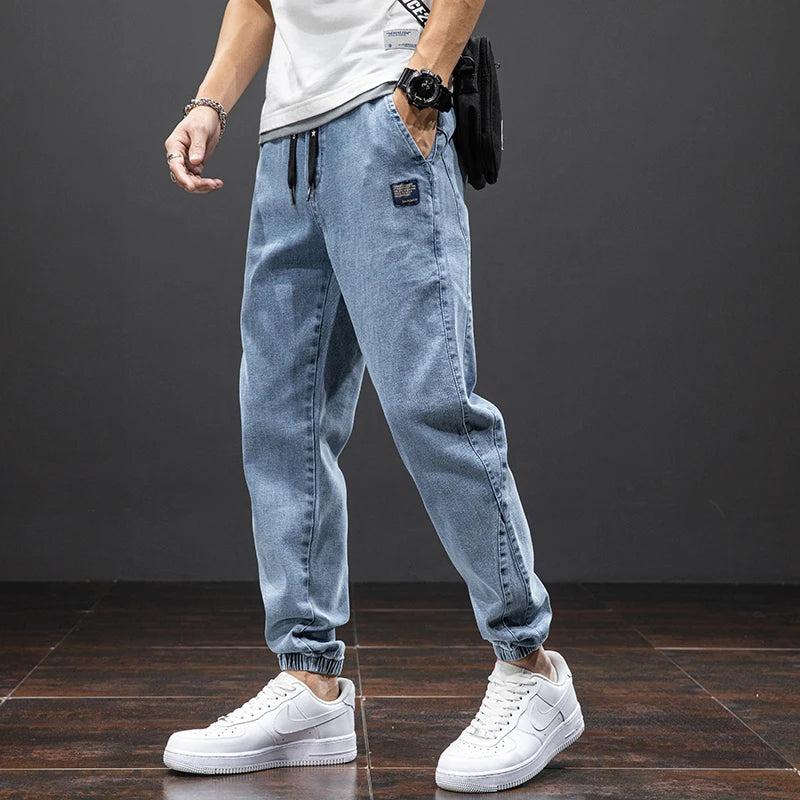 Men’s Black/Blue Cargo Jeans