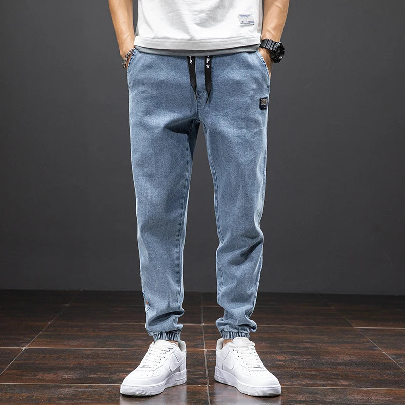 Men’s Black/Blue Cargo Jeans