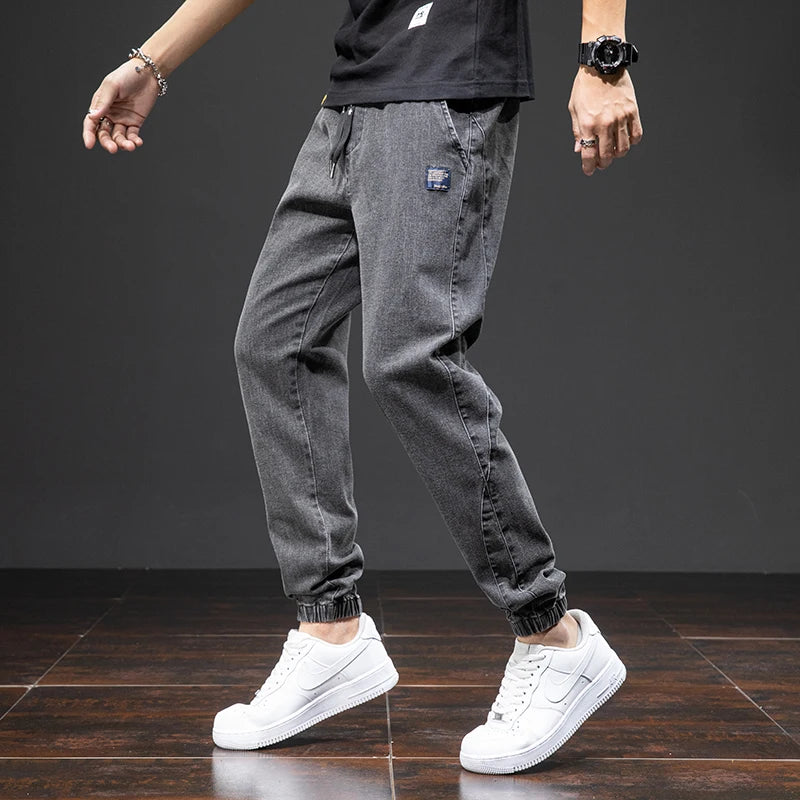 Men’s Black/Blue Cargo Jeans