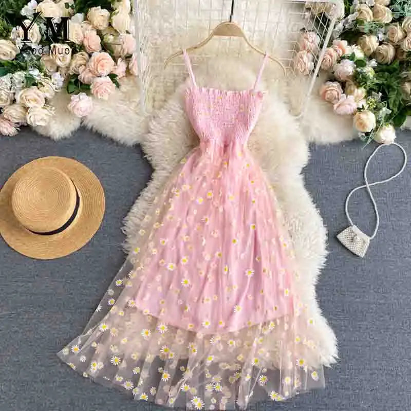 YuooMuoo Daisy Mesh Party Dress