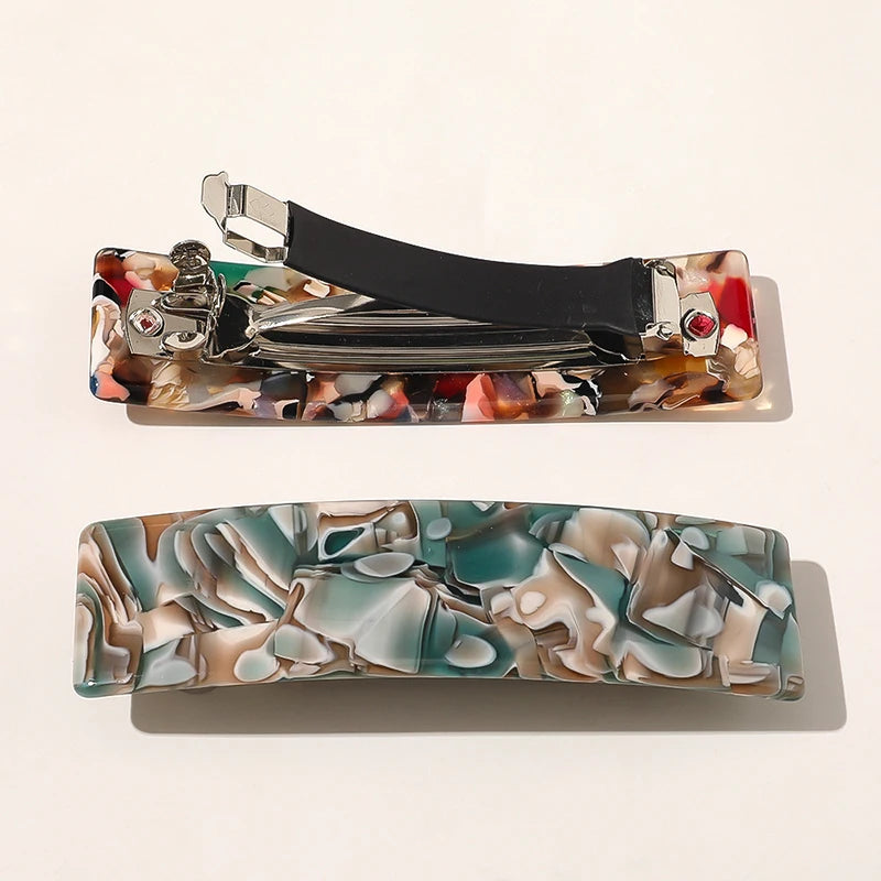 Leopard Marble Hair Clips