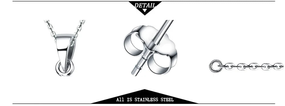 Vintage Cross Pendant Stainless Steel Necklace for Women