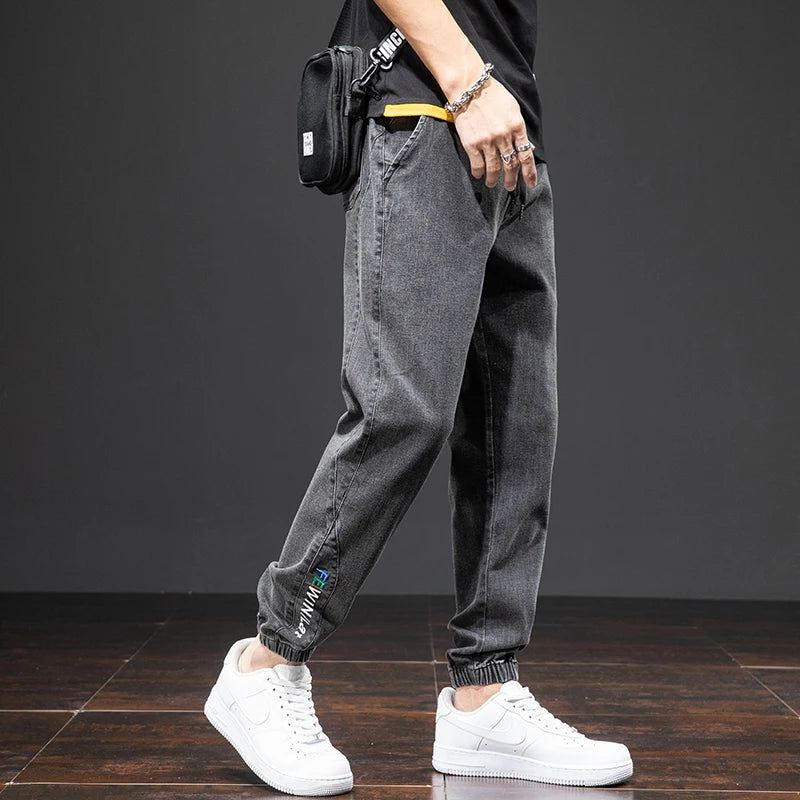 Men’s Black/Blue Cargo Jeans