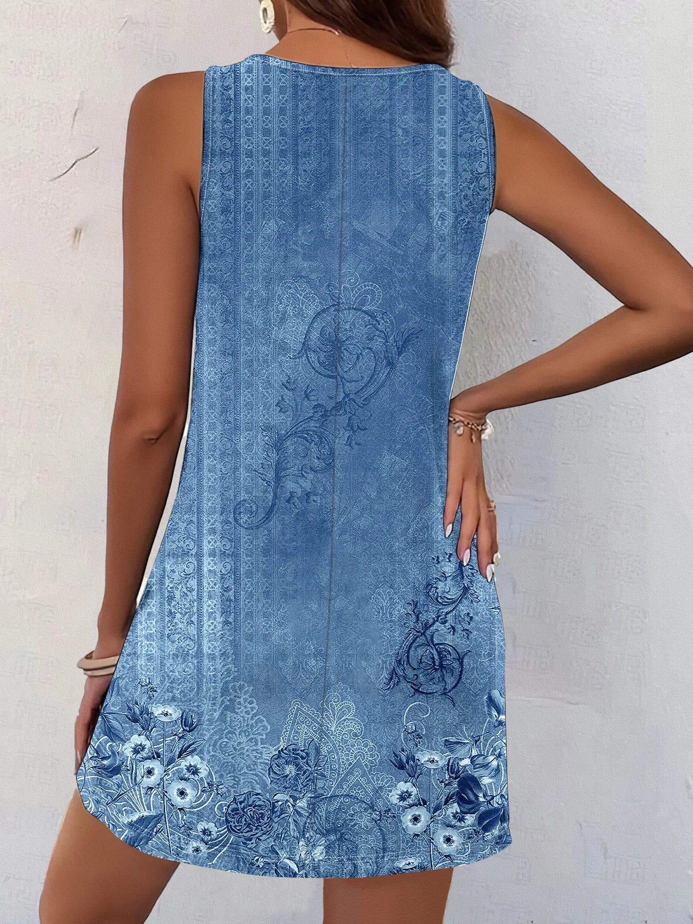 Bohemian Sleeveless Summer Dress – Exclusive Print Vacation Style
