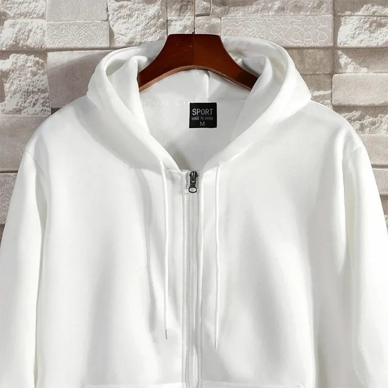 Men’s Zipper Hoodie – Autumn Winter Long Sleeve Casual Sweatshirt