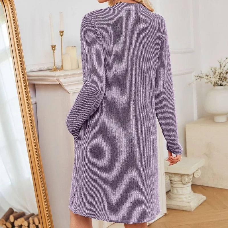 Solid Color Casual Loose Short Dress