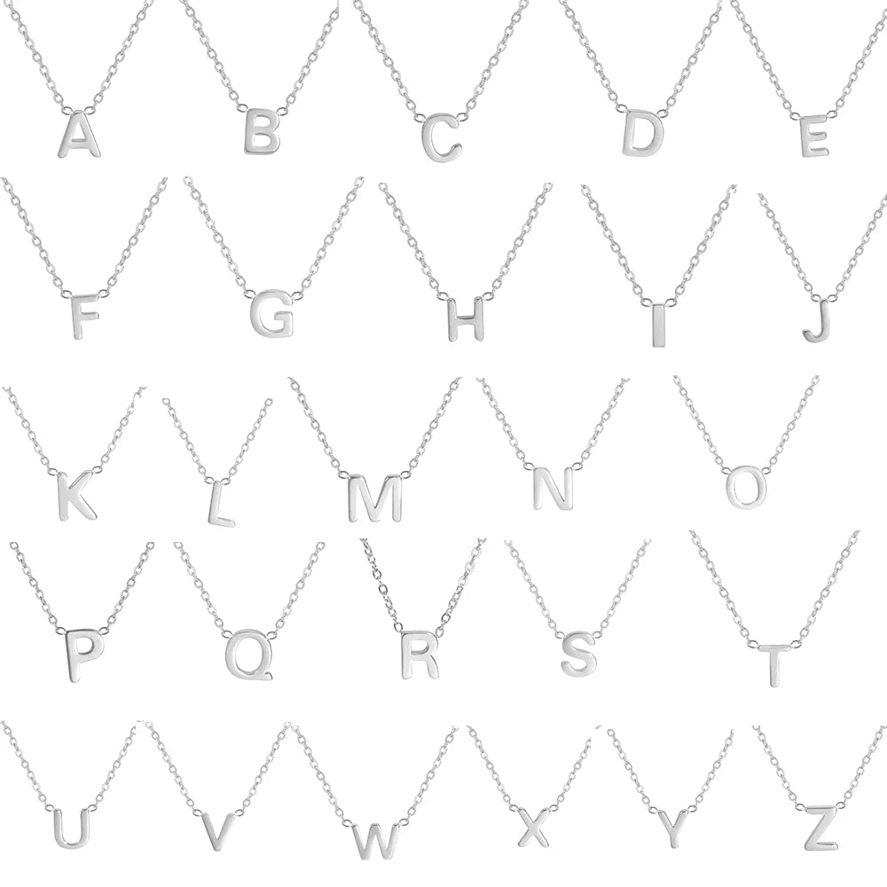 Minimalist Initial Necklace – A–Z Alphabet Stainless Steel Choker for Women