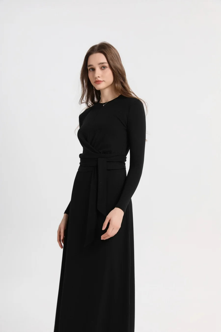 AS 2025 Summer Ribbed Wrap Top & A-Line Dress Set