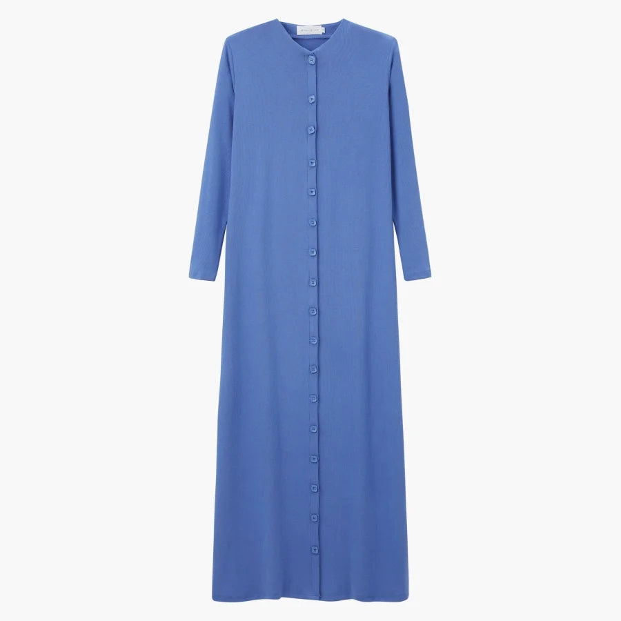 Women’s Summer Ribbed Maxi Dress – Button Front Casual Outfit 2025