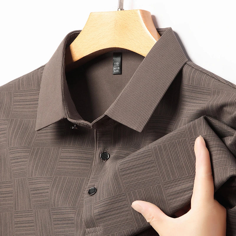 2024 Men’s Printed Polo Shirt – Business Casual Short Sleeve Top