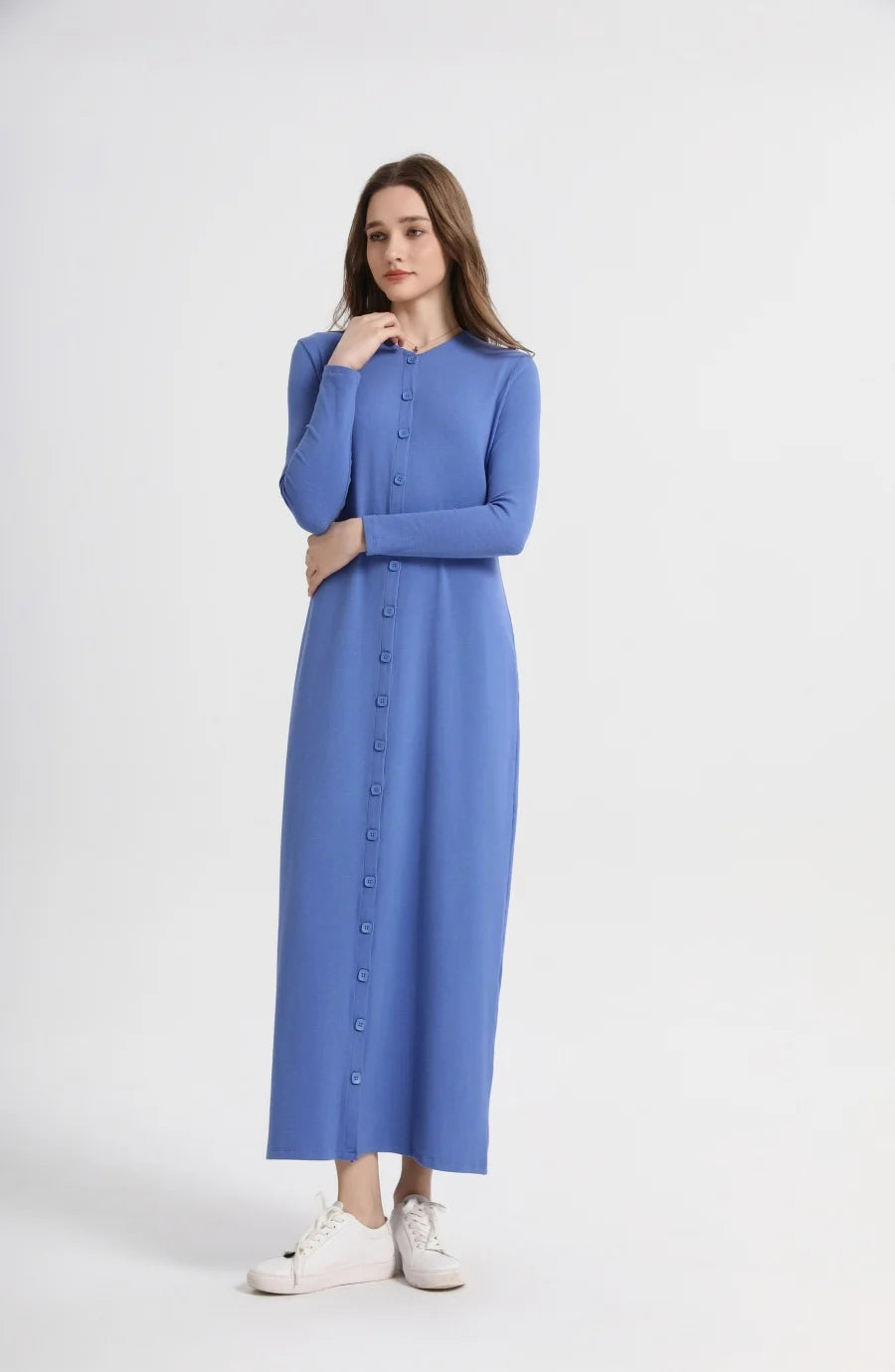 Women’s Summer Ribbed Maxi Dress – Button Front Casual Outfit 2025