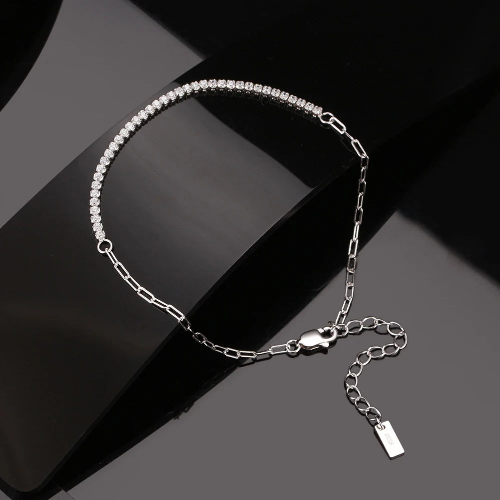ORSA JEWELS 14K Gold Plated Paperclip Chains Tennis Bracelet