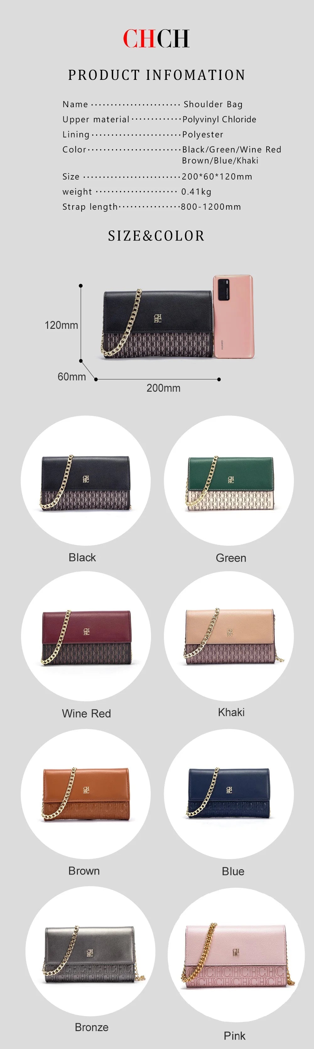 Minimalist Chain Shoulder Bag – Fashionable Women’s Commuting Handbag