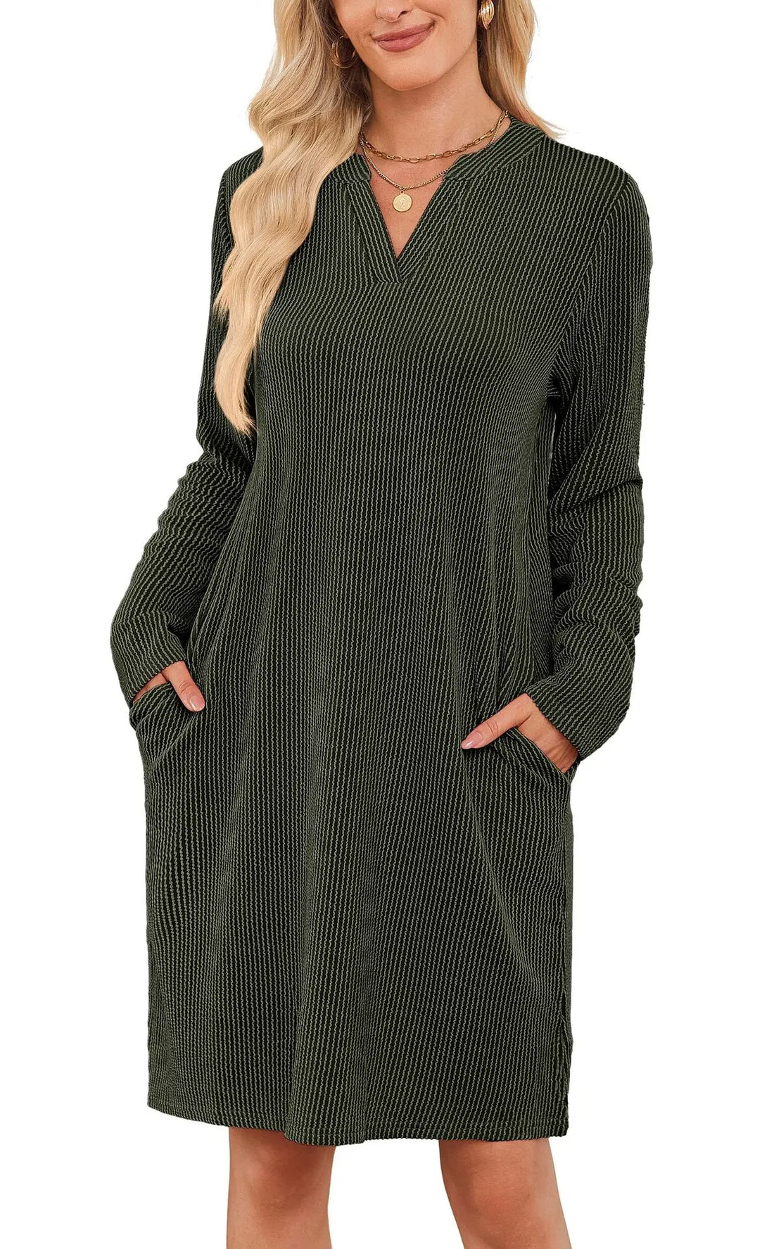 Solid Color Casual Loose Short Dress