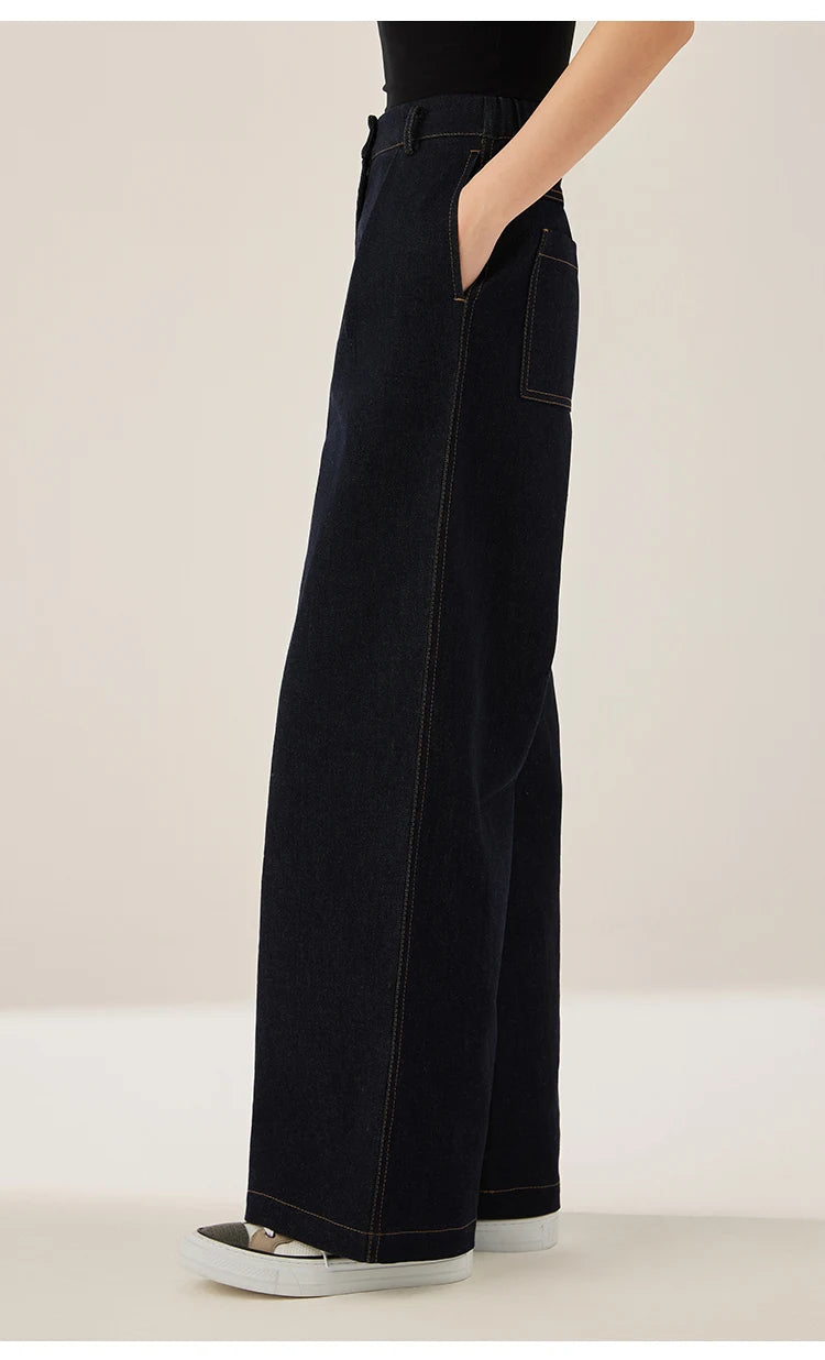 KL7523358 Women’s High Waisted Wide Leg Denim Pants