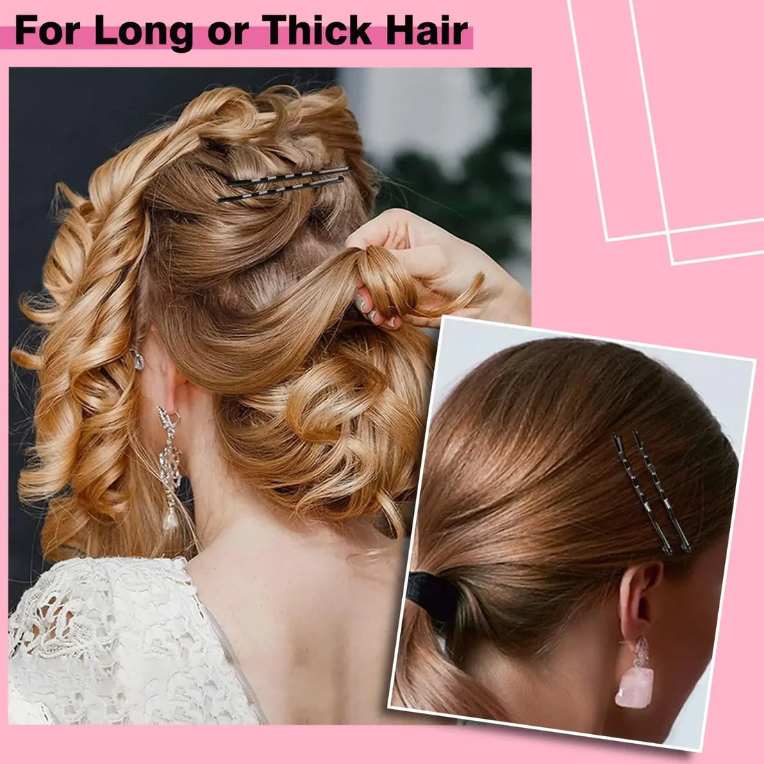 Black U-Shaped and Straight Bobby Pins – 60/600 pcs Hair Styling Set