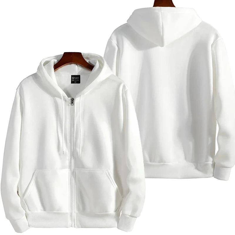 Men’s Zipper Hoodie – Autumn Winter Long Sleeve Casual Sweatshirt