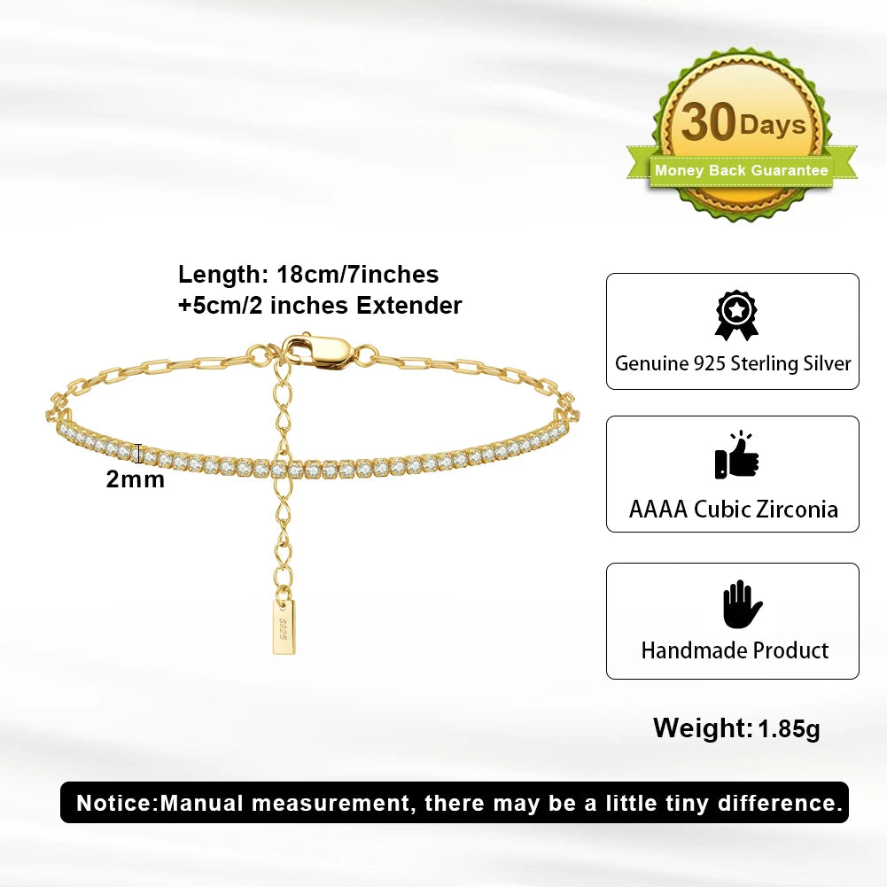 ORSA JEWELS 14K Gold Plated Paperclip Chains Tennis Bracelet