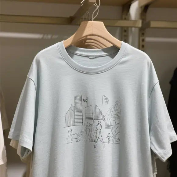 Plus Size Women’s Printed Cotton T-Shirt – Casual Crew Neck