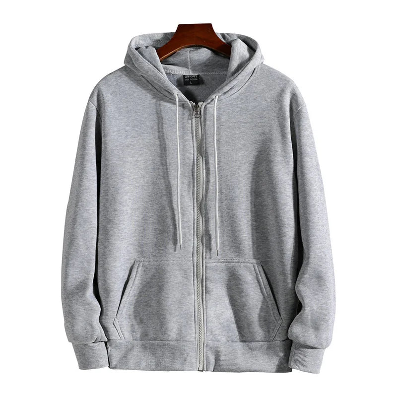 Men’s Zipper Hoodie – Autumn Winter Long Sleeve Casual Sweatshirt